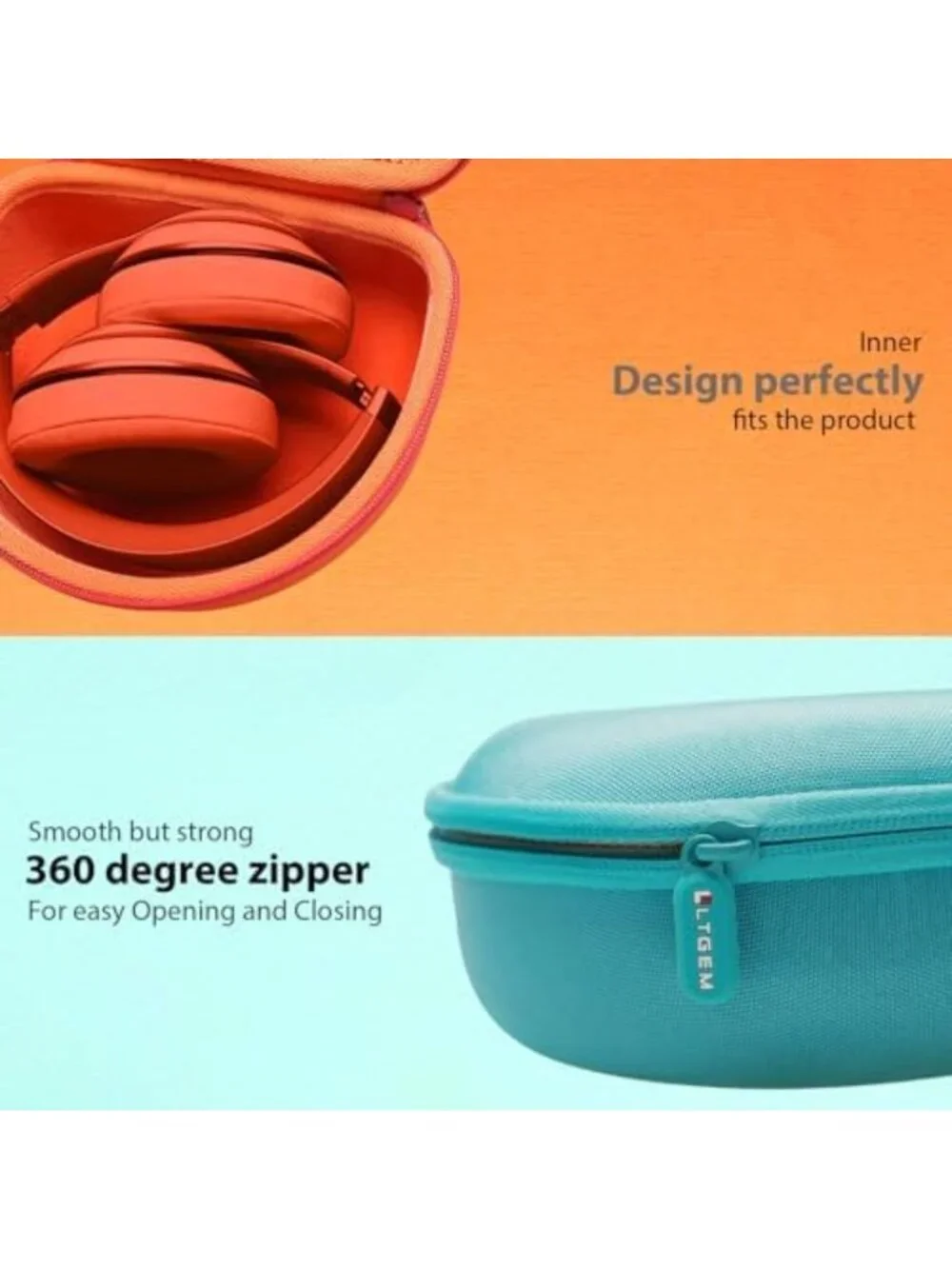 Stylish Orange Case for Wireless Headphones - Fits Beats Studio Pro & Solo